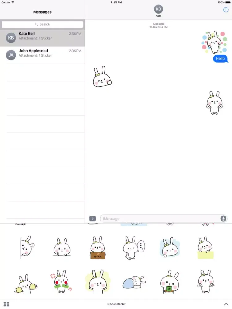 Ảnh chụp màn hình của Ribbon Rabbit iPad 