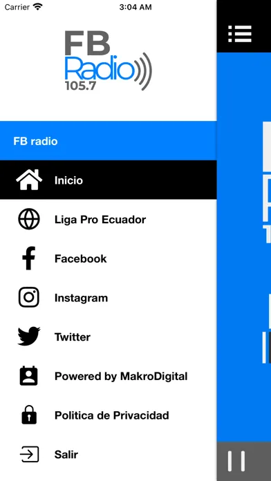 Zrzuty ekranu FB radio