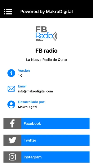 Zrzuty ekranu FB radio