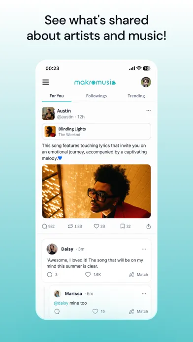 Ảnh chụp màn hình của makromusic: Dating for Spotify