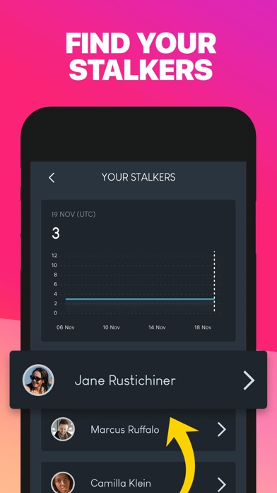 Tangkapan layar IG Analyzer Profile Tracker