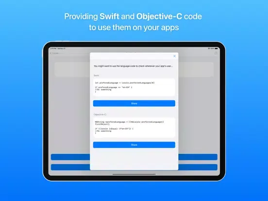 Tangkapan skrin Locale: System ISO Codes iPad 