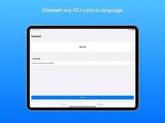 Tangkapan skrin Locale: System ISO Codes iPad 
