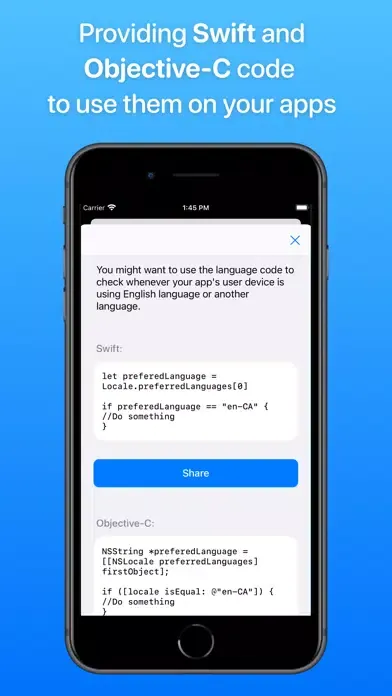 Tangkapan skrin Locale: System ISO Codes