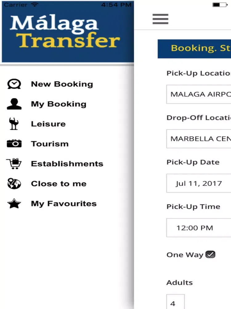 Скриншоты Malaga Transfer iPad 