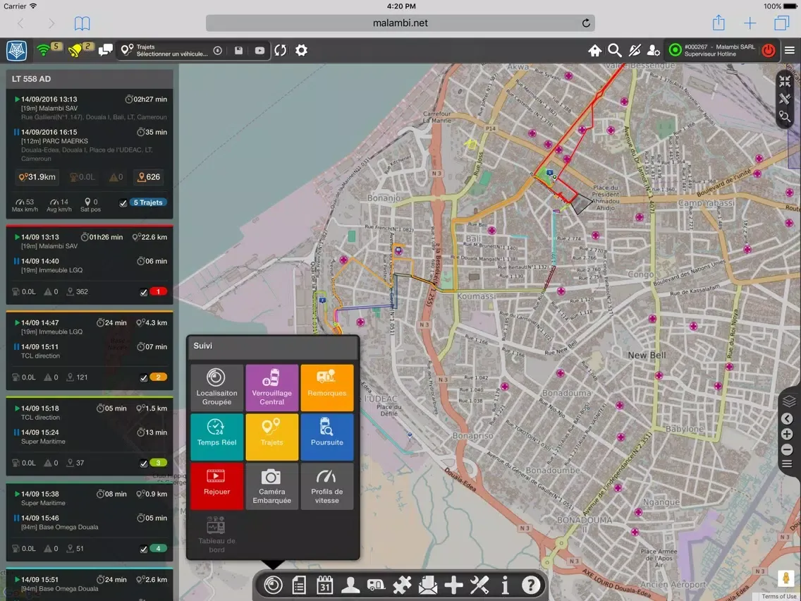 Malambi GPS Fleet Manager iPad 应用截图