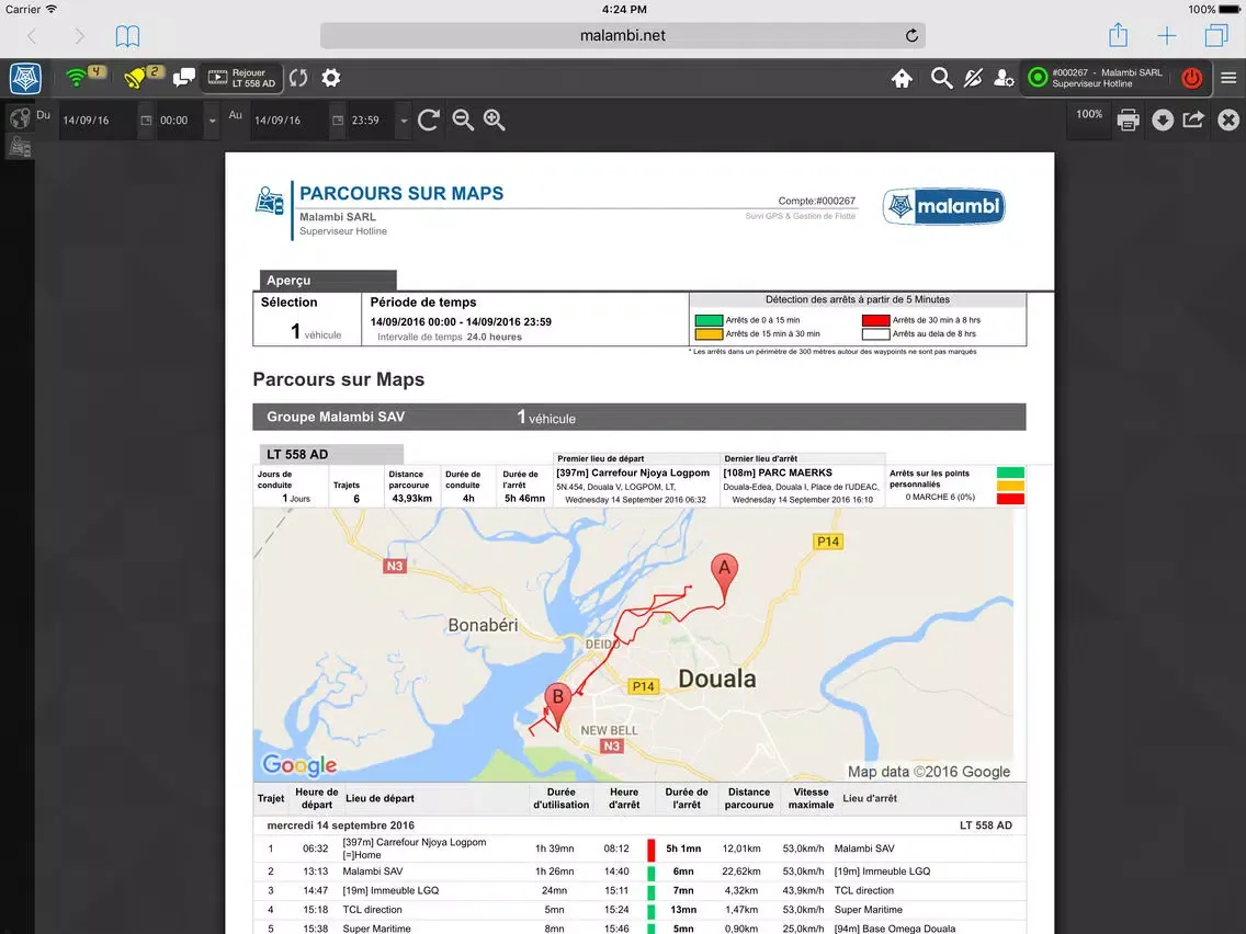 Malambi GPS Fleet Manager iPad 应用截图