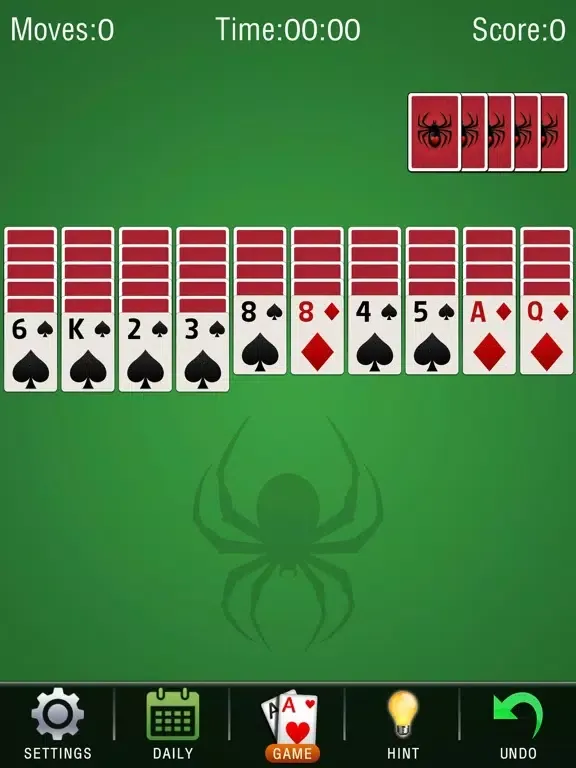 Ảnh chụp màn hình của Spider Solitaire Spider iPad 