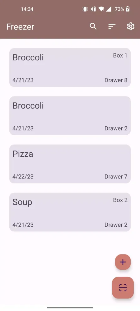 Freezer Manager Screenshots