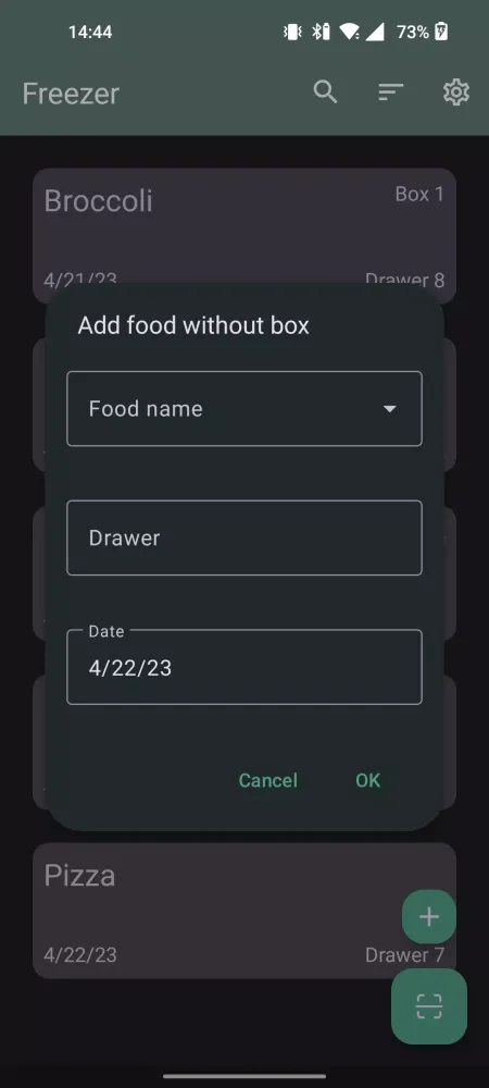 Freezer Manager Screenshots