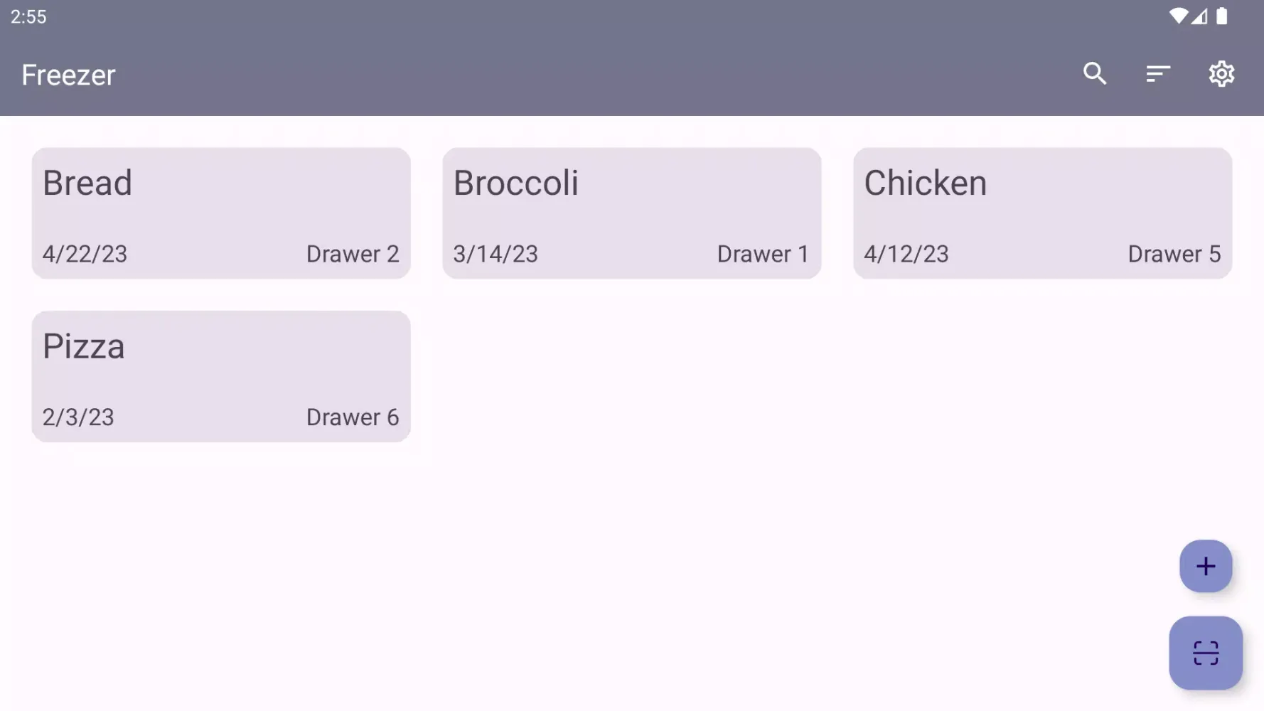 Freezer Manager Screenshots