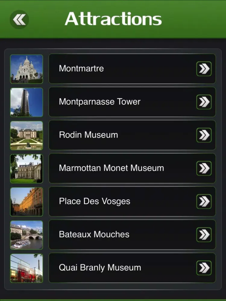 Tangkapan skrin Paris Things To Do iPad 