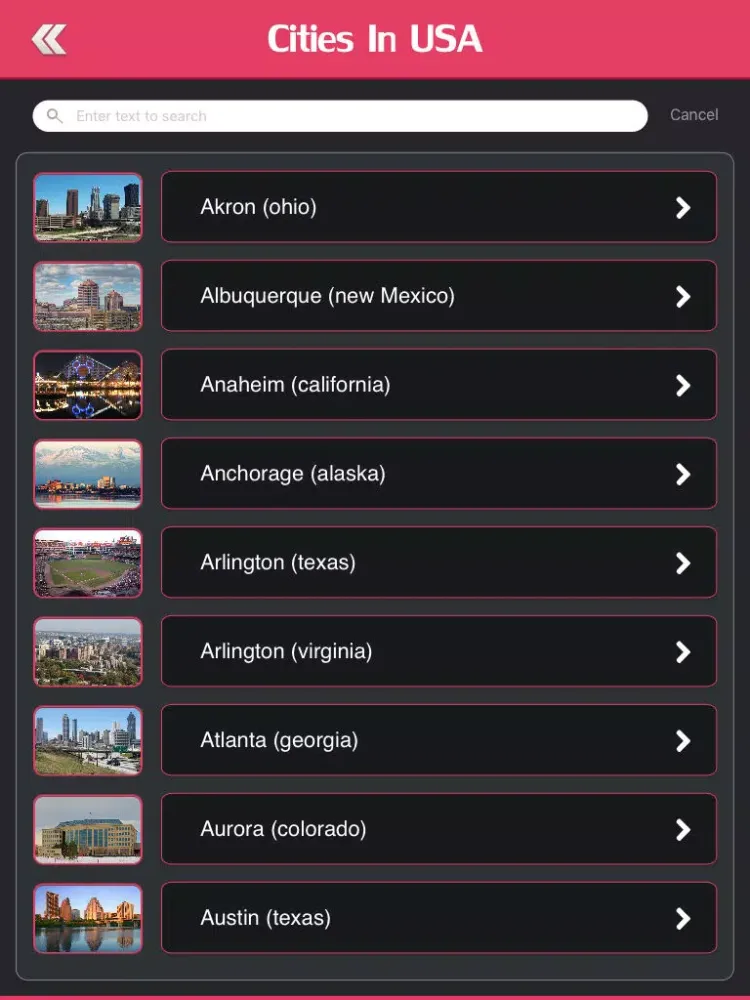 Captures d'écran de Famous Cities in USA iPad 
