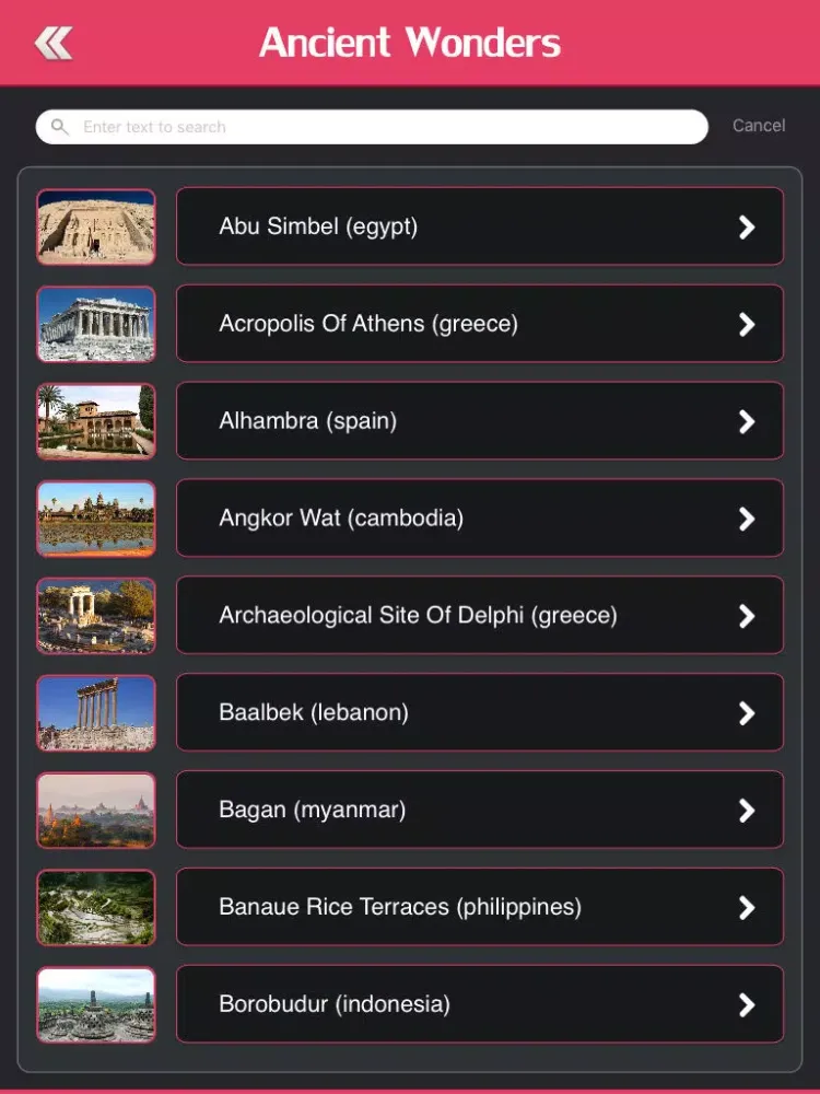 ภาพหน้าจอของ Wonders of The Ancient & Medieval World iPad 