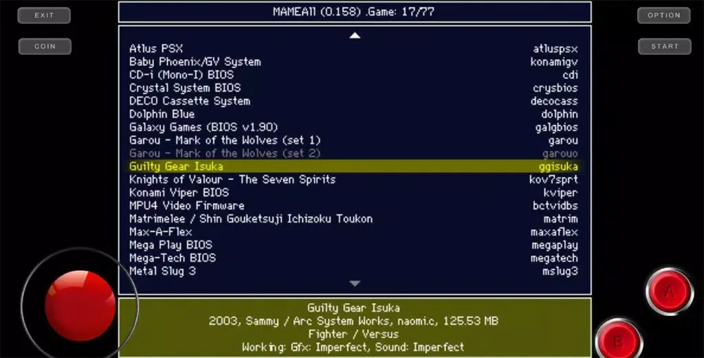 Zrzuty ekranu MAMEAll - MAME 0.159u2 Arcade