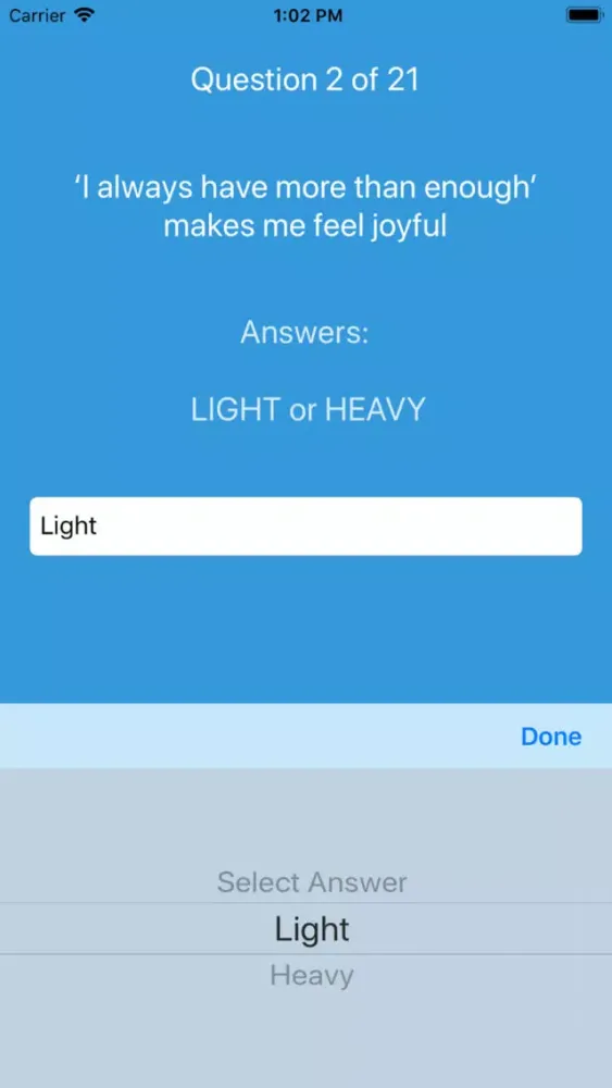 Swift Questionnaire Screenshots