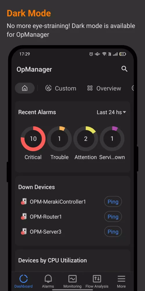 Capturas de pantalla de OpManager