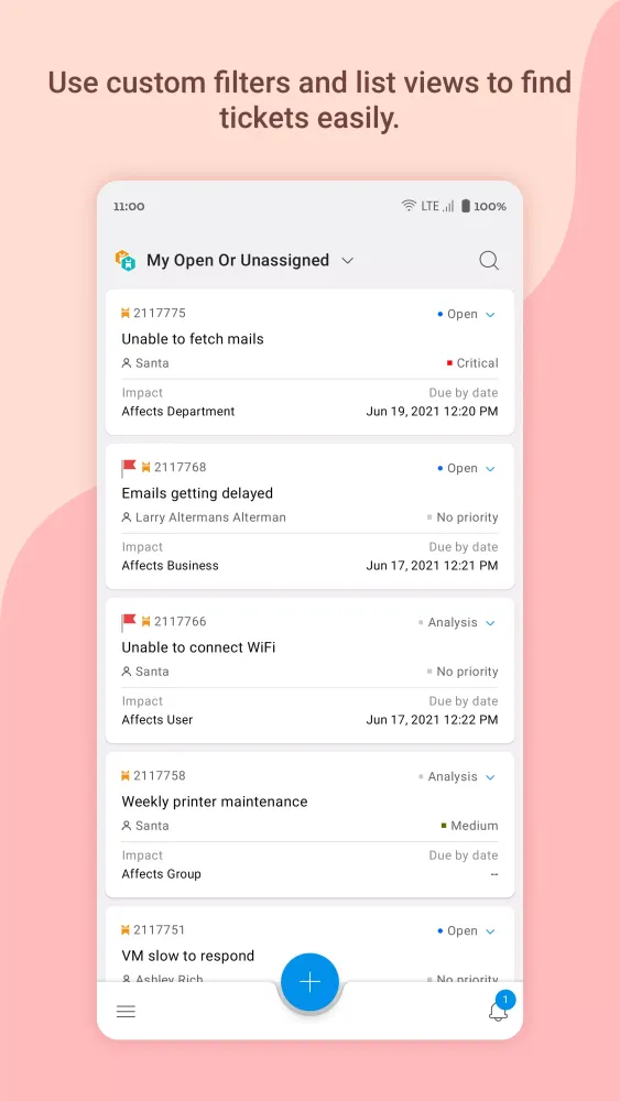 Capturas de pantalla de ServiceDesk Plus | Cloud