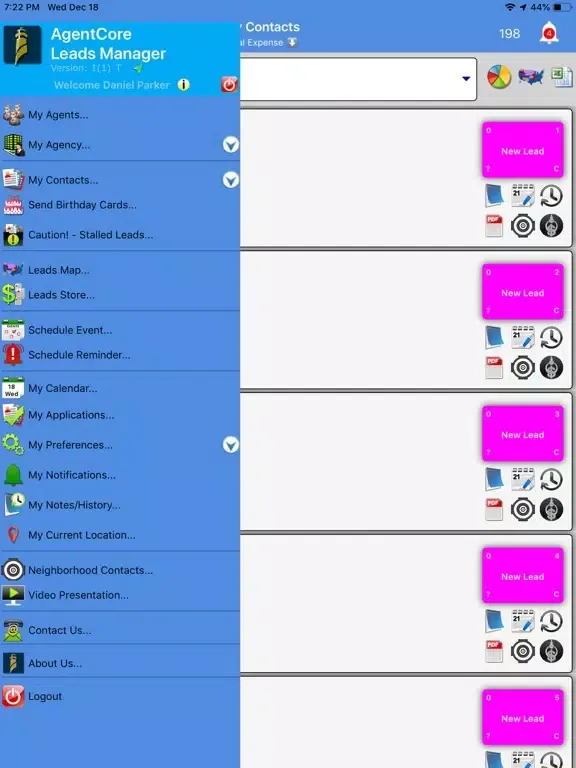 AgentCore Manager iPad  স্ক্রিনশট