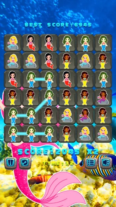Mermaid Match 3 Puzzle-Mermaid Drag Drop Line Game Screenshots