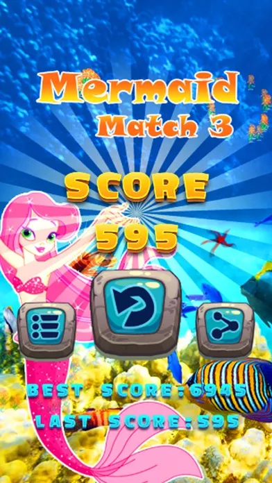 Mermaid Match 3 Puzzle-Mermaid Drag Drop Line Game Screenshots