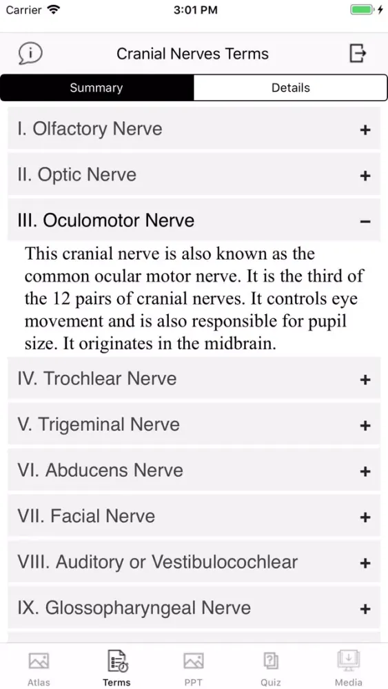 Cranial Nerves Plus Ekran Görüntüleri