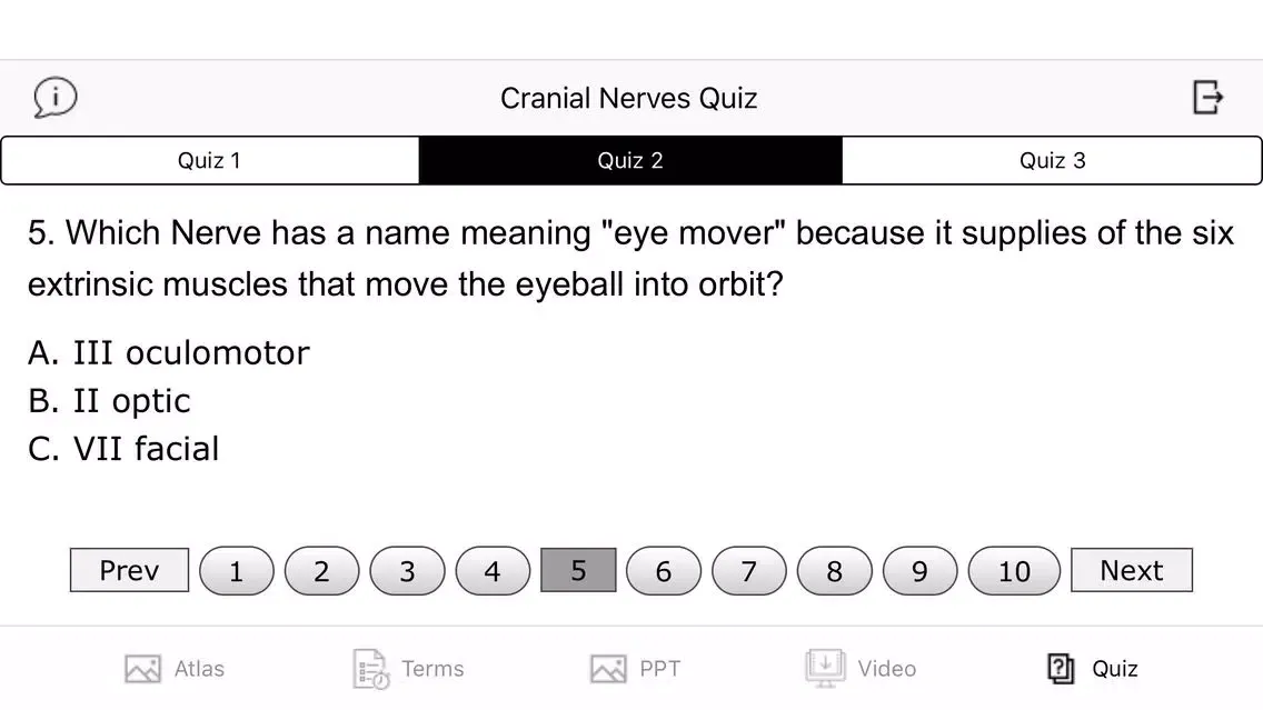 Cranial Nerves Plus Ekran Görüntüleri