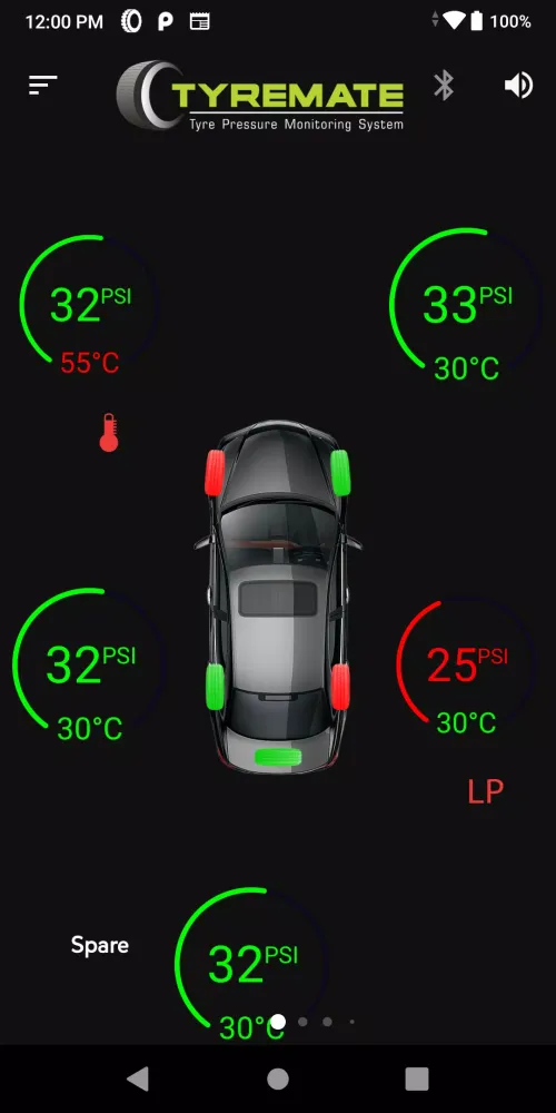 Скриншоты Tyremate TPMS for 4 wheelers