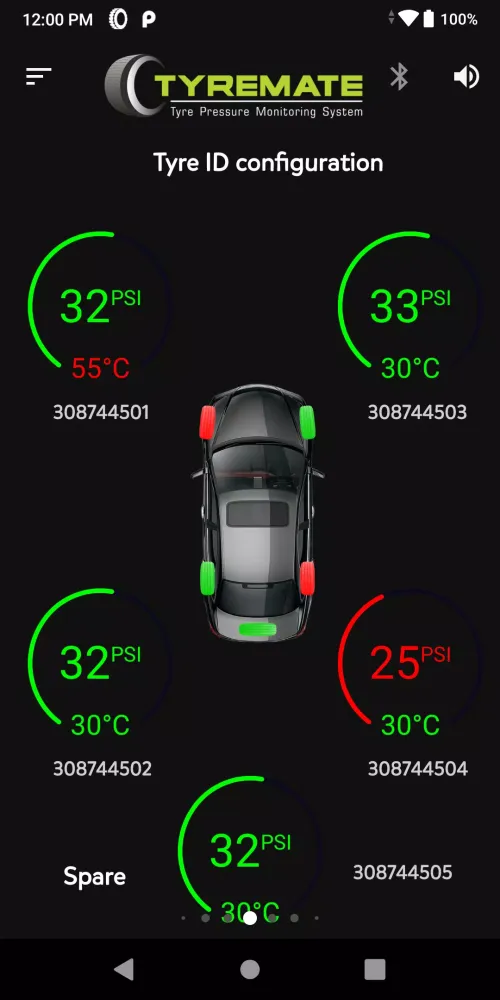 Скриншоты Tyremate TPMS for 4 wheelers