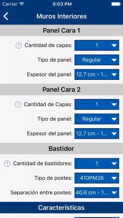 Captures d'écran de Calculadora de materiales Panel Rey
