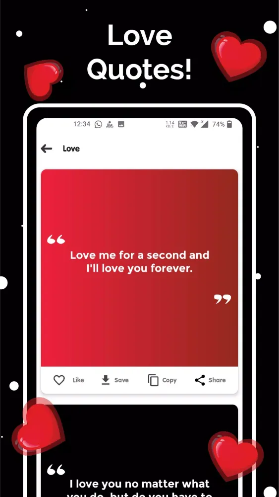 Screenshot di Quotes and Status