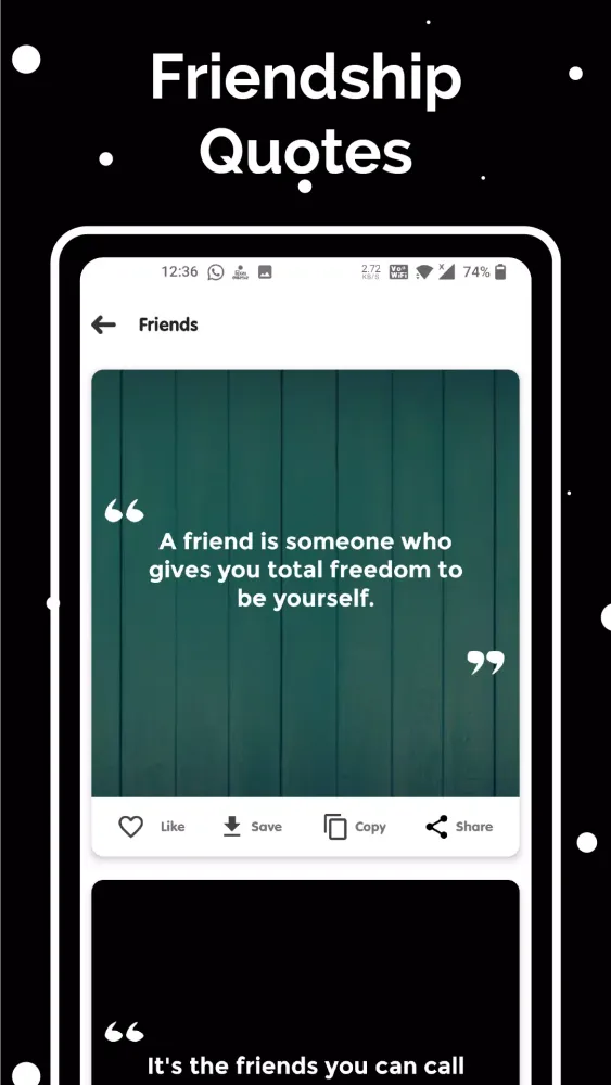Screenshot di Quotes and Status