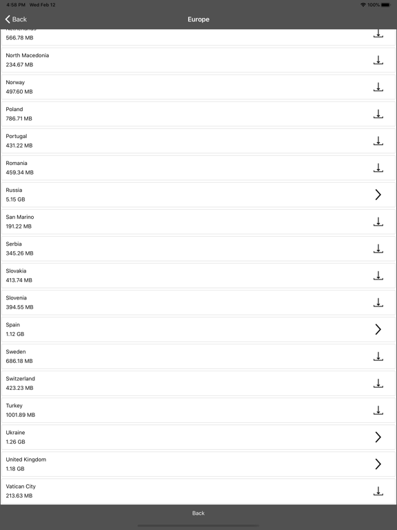 Zrzuty ekranu Mandata Navigation iPad 