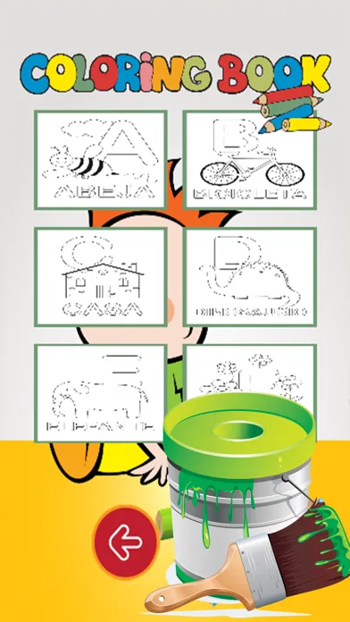 ภาพหน้าจอของ Boy Girl learn Spanish vocab by coloring book game