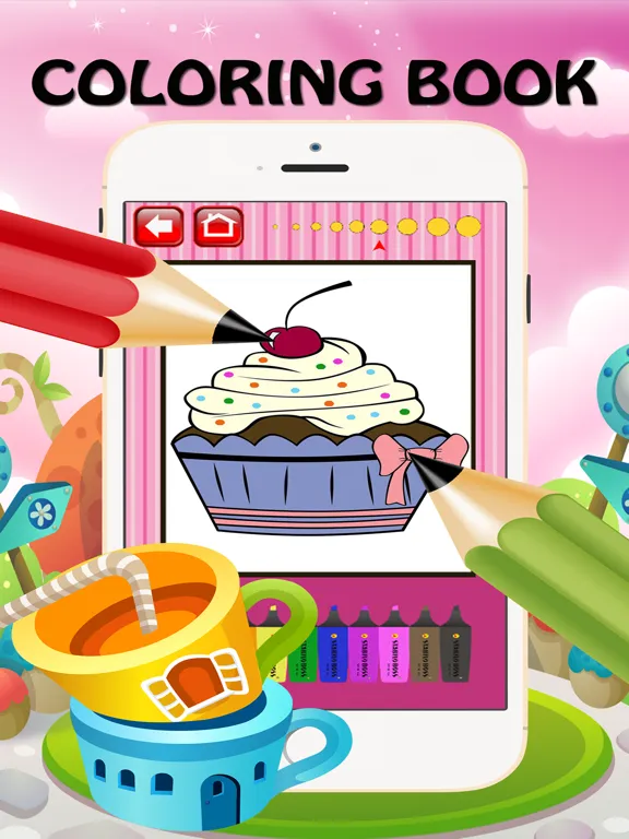 Valentine Cup Cake Bakery Coloring Book For Kids iPad Screenshots
