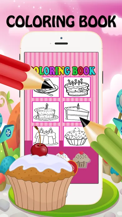 Valentine Cup Cake Bakery Coloring Book For Kids Screenshots