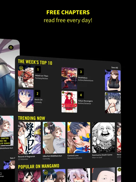 Mangamo Manga Reader & Comics iPad 应用截图