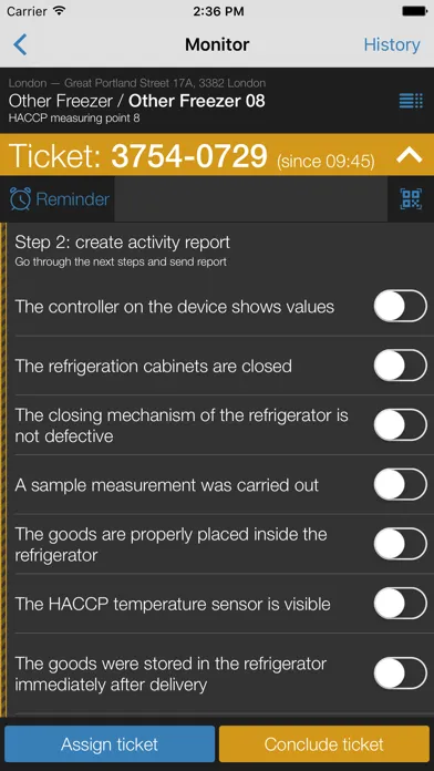 HACCP App Screenshots