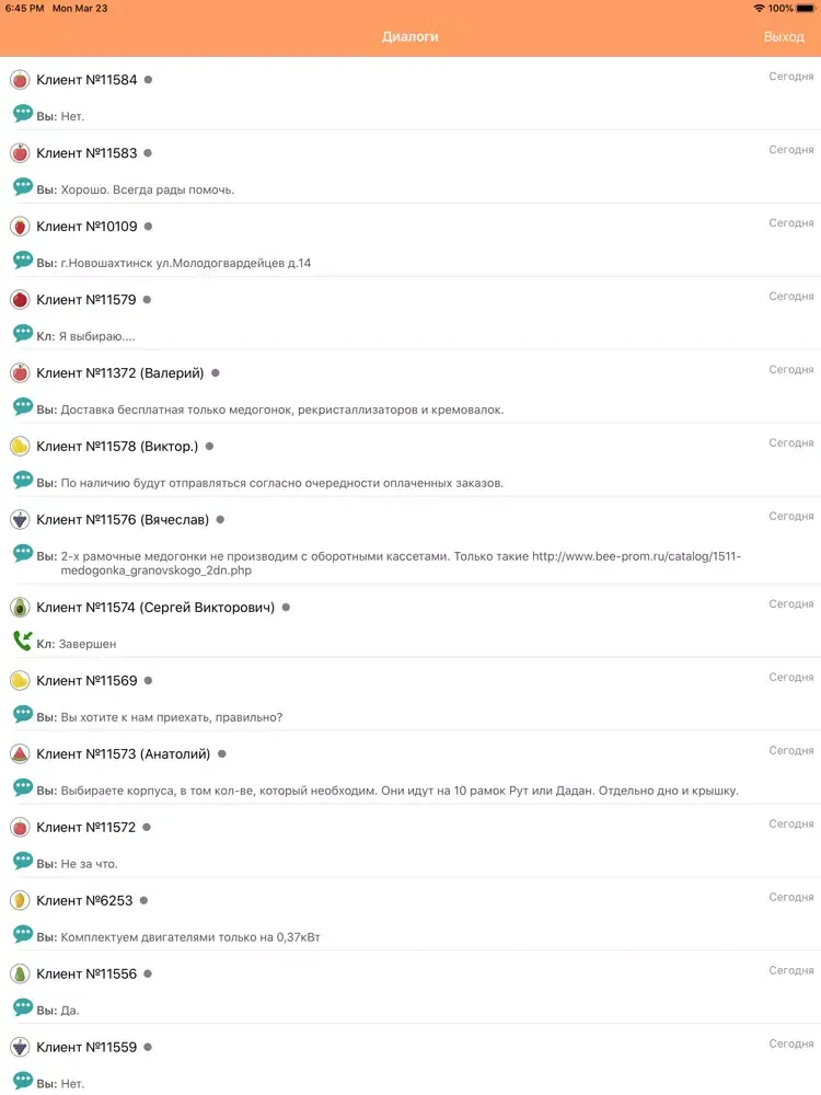 Ảnh chụp màn hình của MANGO-Chat iPad 