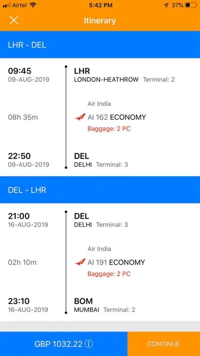 Screenshot di Tickets To India