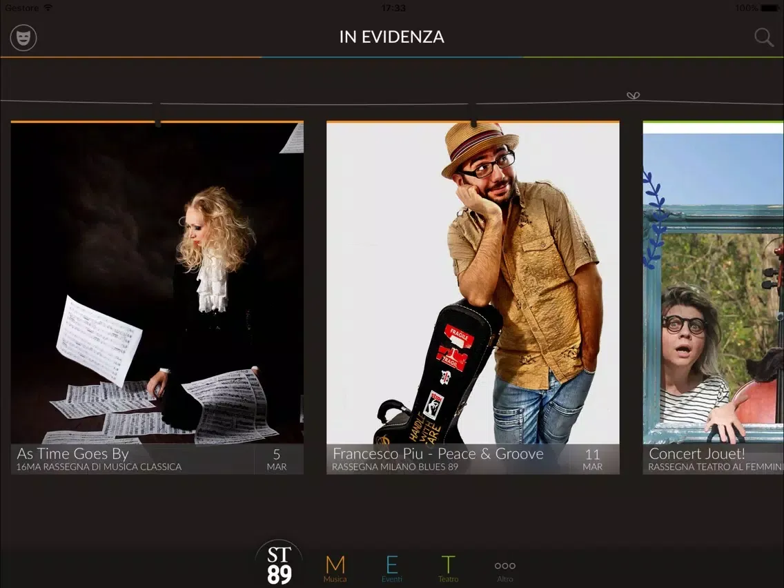 ภาพหน้าจอของ Spazio Teatro 89 - Musica Eventi Teatro iPad 