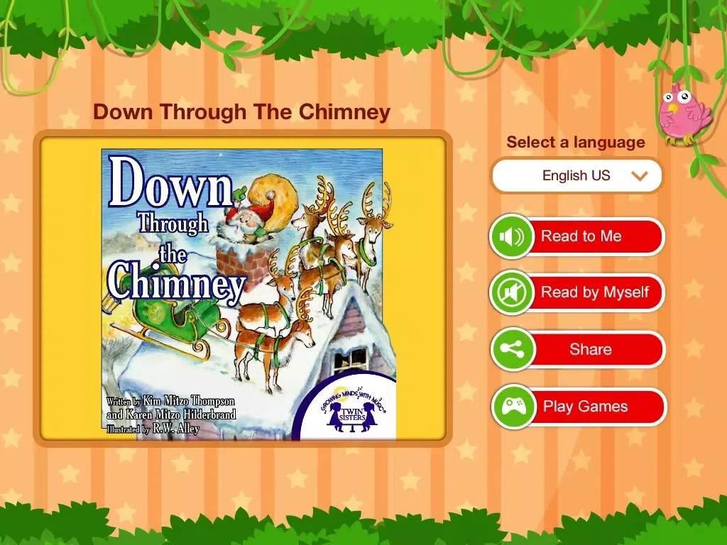 تصاویر Down Through The Chimney - Read along interactive Christmas eBook in English for children with puzzles and learning games iPad 