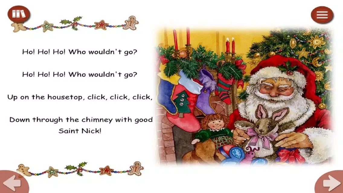 Zrzuty ekranu Up On The Housetop - Read along interactive Christmas eBook, songbook for kids, parents and teacher