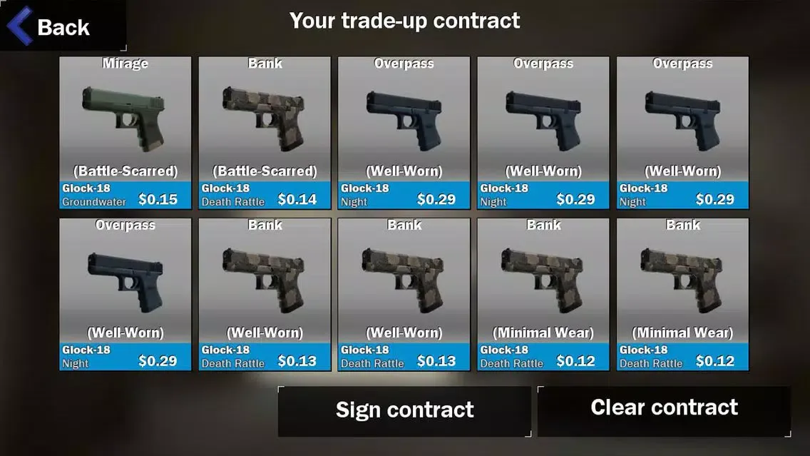 Скриншоты Trade up Contract Simulator for CS:GO