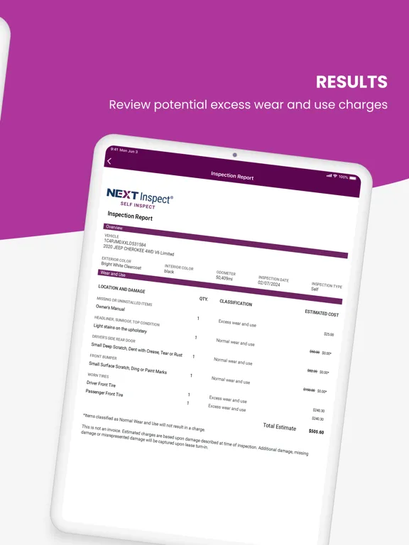 Ảnh chụp màn hình của Next Inspect Self Inspect iPad 