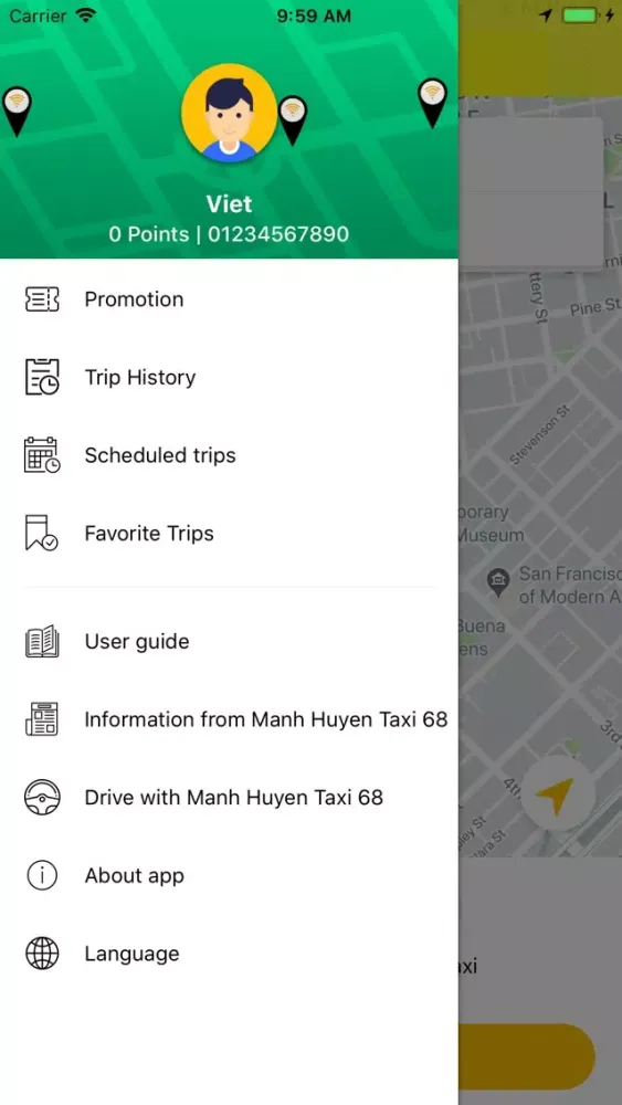 Capturas de tela do Mạnh Huyền Taxi 68