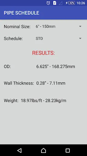 Pipe Schedule Screenshots