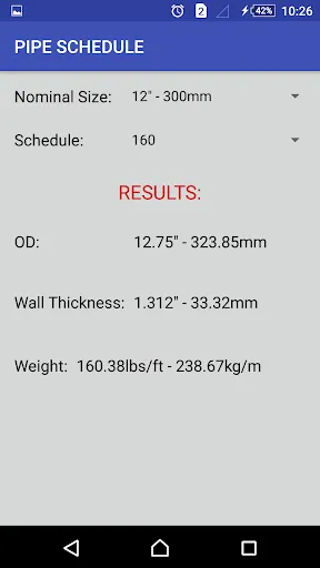 Pipe Schedule Screenshots