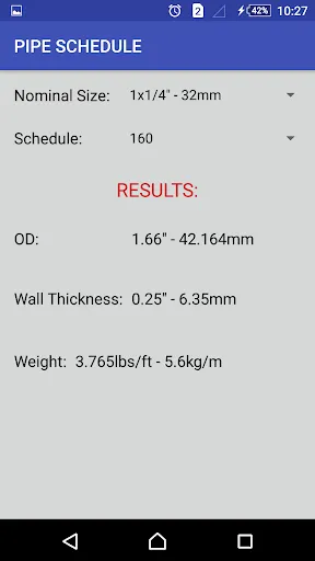 Pipe Schedule Screenshots
