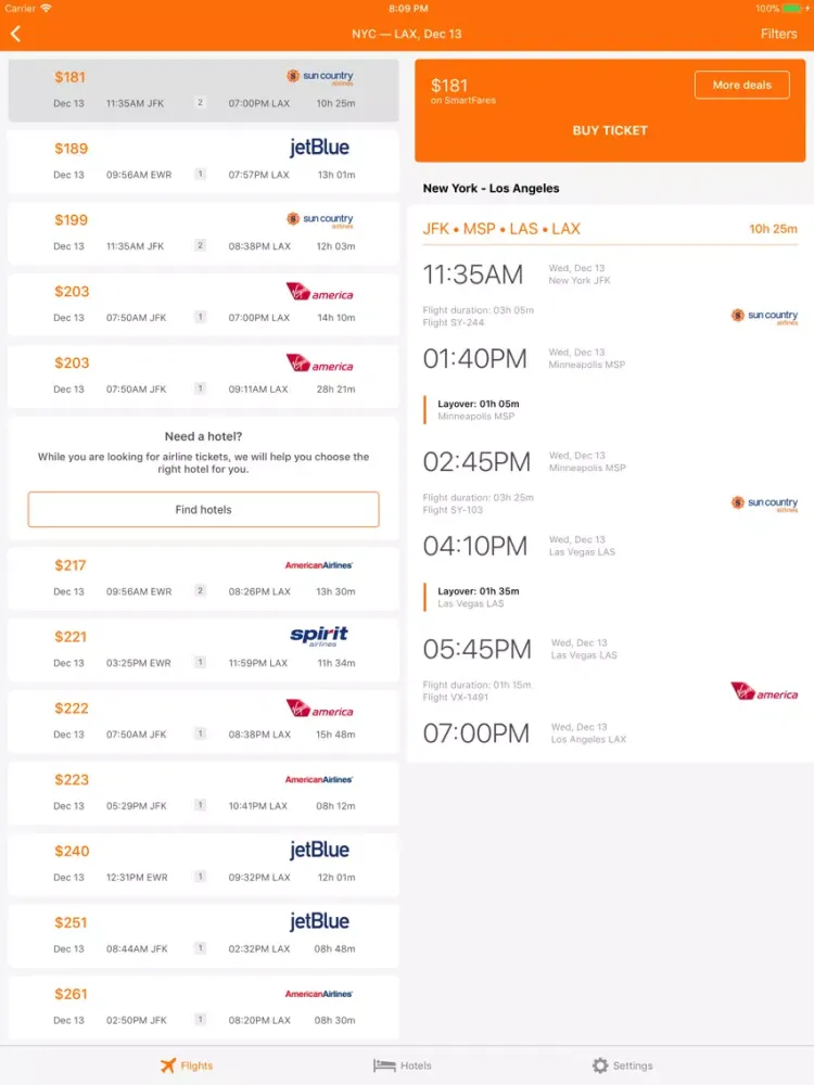 Captures d'écran de SAFR - cheap flights and hotel iPad 